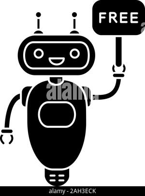 Chatbot with free in speech bubble linear icon. Thin line illustration ...