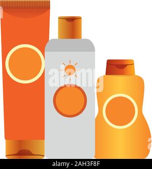 sunscreens bottles icon, colorful design Stock Vector