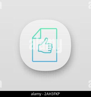 Approval document app icon. Best mark. Excellent review. Approval and ...