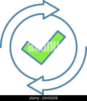 Checkmark color icon. Successfully tested. Tick mark. Quality assurance ...