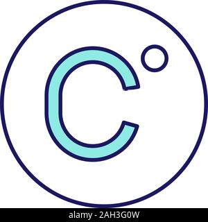Celsius thermometer. Filled color icon. Isolated weather vector ...