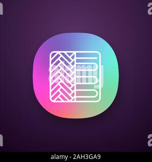 Floor heating system app icon. Underfloor heating. Floor heater. UI/UX user interface. Web or mobile application. Vector isolated illustration Stock Vector