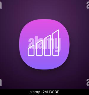 Power level app icon. Adjustment. Air conditioner temperature regulation. Mobile signal. UI/UX user interface. Web or mobile application. Vector isola Stock Vector