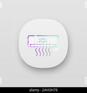 Air conditioner app icon. UI/UX user interface. Air conditioning. Web or mobile application. Vector isolated illustration Stock Vector