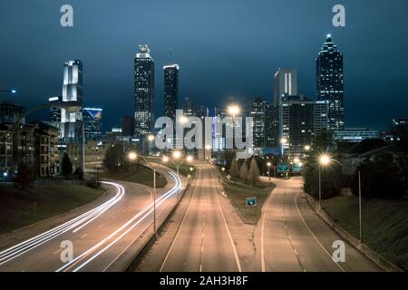 Atlanta city night panoramic view skyline, Georgia, USA Stock Photo