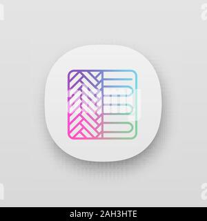 Floor heating system app icon. Underfloor heating. Floor heater. UI/UX user interface. Web or mobile application. Vector isolated illustration Stock Vector