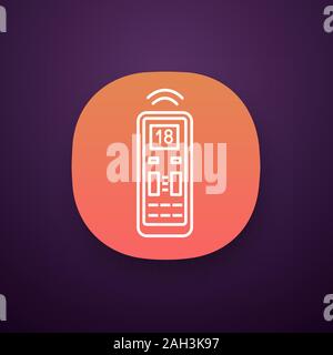 Air conditioner remote control app icon. UI/UX user interface. Web or mobile application. Vector isolated illustration Stock Vector