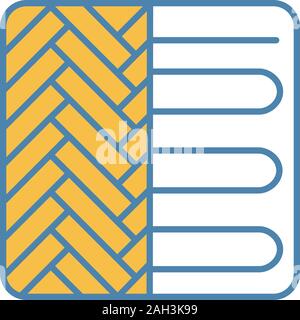 Floor heating system color icon. Underfloor heating. Floor heater. Isolated vector illustration Stock Vector