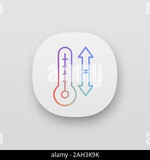 Thermometer app icon. Air temperature measurement. UI UX user