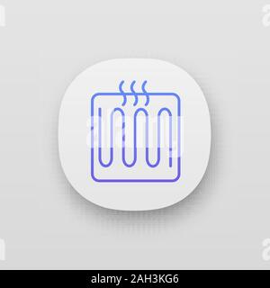 Underfloor heating element app icon. Floor heating system. Heater. UI/UX user interface. Web or mobile application. Vector isolated illustration Stock Vector