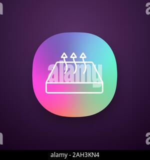 Breathable mattress app icon. Crib mattress with breathable cover fabric. UI/UX user interface. Web or mobile application. Vector isolated illustratio Stock Vector