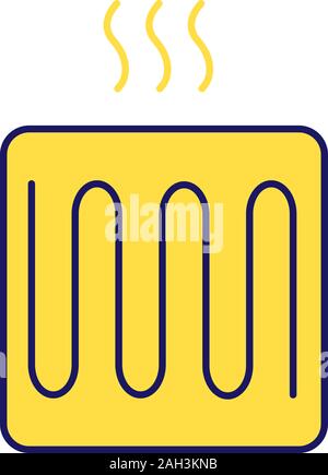 Underfloor heating element color icon. Floor heating system. Heater. Isolated vector illustration Stock Vector
