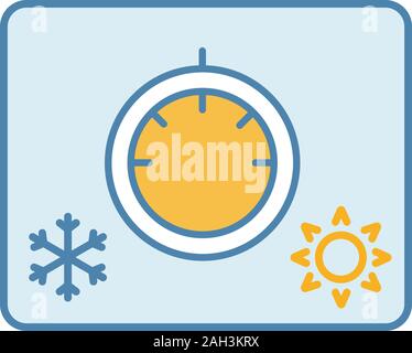 Climate control knob color icon. Car temperature regulation. Thermostat. Isolated vector illustration Stock Vector
