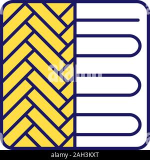 Floor heating system color icon. Underfloor heating. Floor heater. Isolated vector illustration Stock Vector