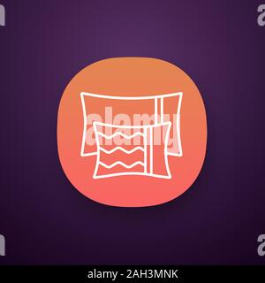 Pillows app icon. UI/UX user interface. Cushions. Bedding. Web or mobile application. Vector isolated illustration Stock Vector