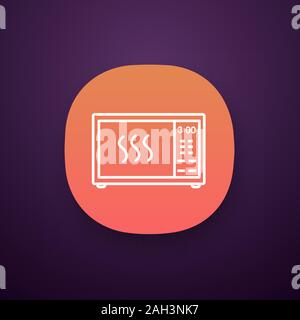 Microwave oven app icon. UI/UX user interface. Electric oven. Food heating and preparation. Kitchen appliance. Web or mobile application. Vector isola Stock Vector