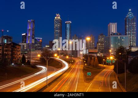 Atlanta city night panoramic view skyline, Georgia, USA Stock Photo