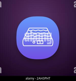 Air mattress app icon. UI/UX user interface. Air bed. Portable mattress for travel. Web or mobile application. Vector isolated illustration Stock Vector
