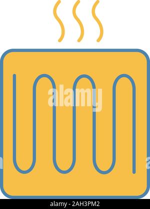 Underfloor heating element color icon. Floor heating system. Heater. Isolated vector illustration Stock Vector