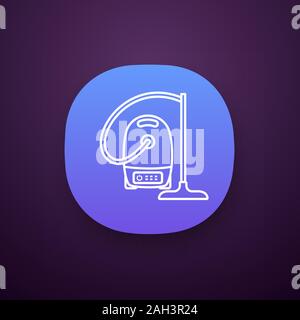 Vacuum cleaner app icon. Wet and dry vacuum. Household appliance. UI/UX user interface. Web or mobile application. Vector isolated illustration Stock Vector