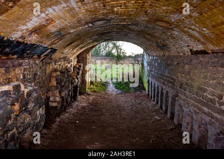 Old abandoned brick factory in the Netherlands, near Fortmond raised in 1828 and closed in 1976 along the river the IJssel, province Overijssel Stock Photo