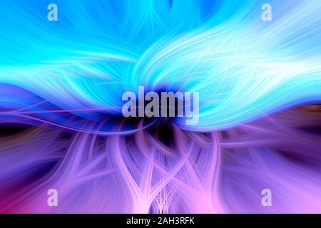 Abstract design of blue twisted light fibers Stock Photo
