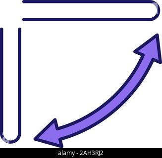 Air direction settings color icon. Air conditioner louvers. Air-flow swing. Isolated vector illustration Stock Vector