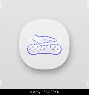 Latex mattress material app icon. Memory foam or gel mattress, pillow filler. Soft, elastic, body contouring latex. UI/UX user interface. Web or mobil Stock Vector