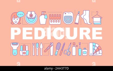 Pedicure Word Concepts Banner Manicure Nail Salon Isolated