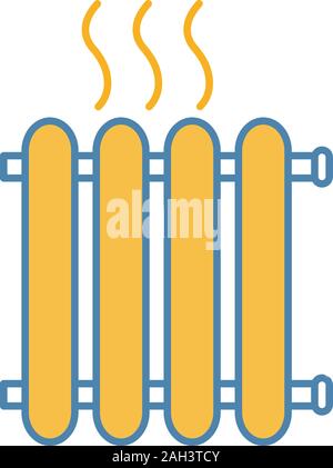 Radiator color icon. Heating battery. Heater. Isolated vector illustration Stock Vector