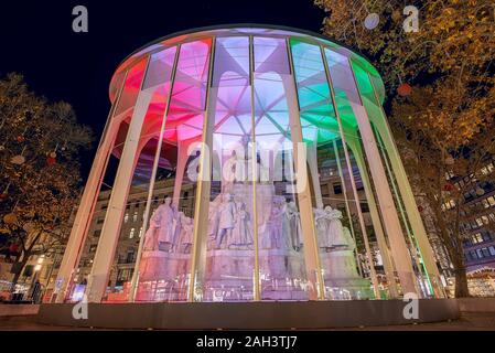 Monument to Hungarian poet Mihaly Vorosmarty in Vorosmarty ter ...