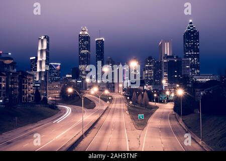 Atlanta city night panoramic view skyline, Georgia, USA Stock Photo