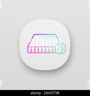 Waterproof mattress app icon. Moisture absorbing mattress cover. UI/UX user interface. Web or mobile application. Vector isolated illustration Stock Vector