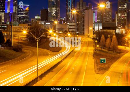 Atlanta city night panoramic view skyline, Georgia, USA Stock Photo