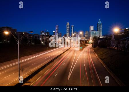 Atlanta city night panoramic view skyline, Georgia, USA Stock Photo