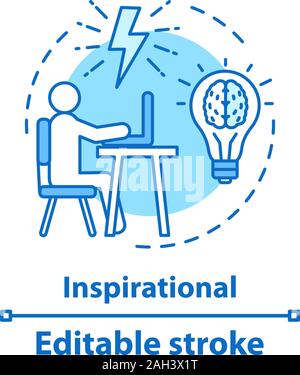 Efficient thinking icon, linear isolated illustration, thin line vector ...