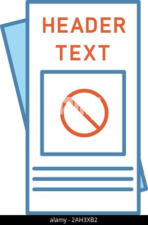 Protest leaflet color icon. Protest event announcement. Social movement and propaganda brochure. Human rights protection booklet. Isolated vector illu Stock Vector