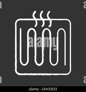 Underfloor heating element chalk icon. Floor heating system. Heater. Isolated vector chalkboard illustration Stock Vector