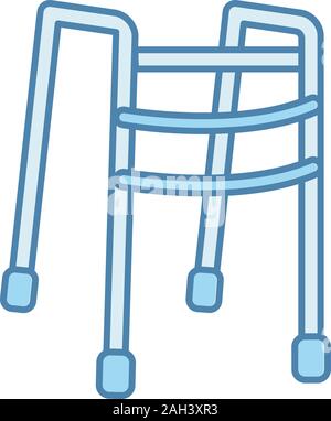 Walker color icon. Walking frame. Mobility aid. Handicap equipment. Isolated vector illustration Stock Vector