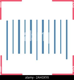 Traditional barcode color icon. Linear code scanning. One dimensional ...