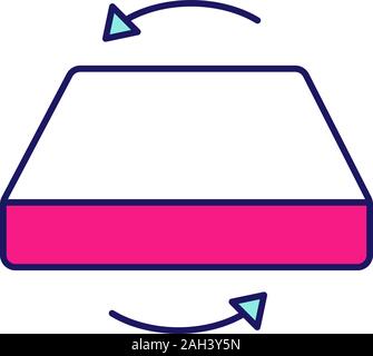 Dual season two-sided mattress color icon. Winter summer isothermal mattress. Bedding. Isolated vector illustration Stock Vector
