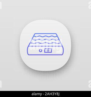 Air mattress app icon. UI/UX user interface. Air bed. Portable mattress for travel. Web or mobile application. Vector isolated illustration Stock Vector
