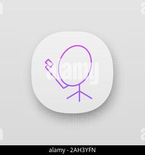 Satellite dish app icon. Parabolic antenna. UI/UX user interface. Web or mobile application. Vector isolated illustration Stock Vector