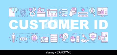 Internet security word concepts banner. Customer, user ID. Presentation, website concept. Authentication. Isolated lettering typography idea with line Stock Vector