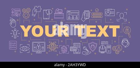 Internet security word concepts banner. Customer, user ID. Presentation, website concept. Authentication, verification. Isolated lettering typography Stock Vector