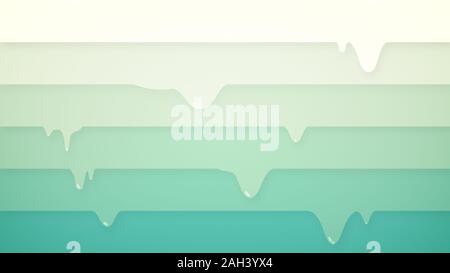 White to green color gradient, horizontally layered stripes dripping. Digital abstract background in 4k resolution. Stock Photo