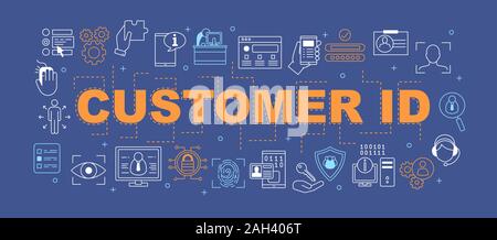 Internet security word concepts banner. Customer, user ID. Presentation, website concept. Authentication. Isolated lettering typography idea with line Stock Vector
