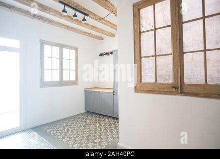 Apartment with tiled floor in Barcelona, Spain Stock Photo