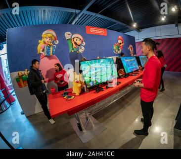 ambassadors at the Nintendo Switch activation at the Target "Wonderland!" pop-up store in the Meatpacking District in New York on its grand opening day, Friday, December 13, 2019. The featuring