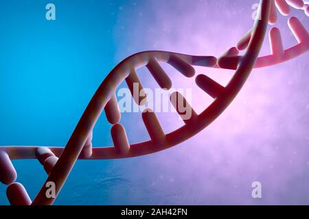 Three dimensional render of DNA double Helix Stock Photo